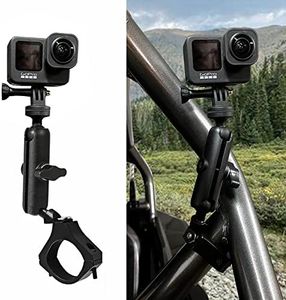 N-R 360 Rotation Action Camera Mount for GoPro Hero 9/8/7/6/5/4, RZR, UTVs, ATVs, Bicycles, Motorcycles - Black