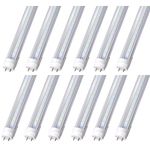 4FT LED Tube Light, T8 T10 T12 LED Bulb, 32W(60W Equivalent) 4160LM, 5000K Daylight, Clear Cover, Medium Bi-Pin G13 Base,4 Foot Fluorescent Tube Replacement (12 Pack)