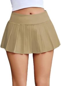 Avidlove Women Sexy Role Play Pleated Mini Skirt Short Plaid Skirts for Schoolgirl Khaki XS