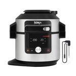 Ninja Foodi MAX 15-in-1 SmartLid Multi-Cooker 7.5L with Digital Probe, Electric Pressure Cooker & Air Fryer, Slow Cook and more, Cooks 6 Portions, Stainless Steel/Black OL750UK