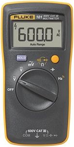 Fluke 101 Digital Multimeter 6000 Counts Volt Meter IP40 AC/DC Volt & Ohm Tester Continuity Test with Buzzer Portable Electrical Tool Tests Live Wire