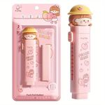 WELTOYi Eraser for Kids – Peach Cake Cutter Shaped Eraser Set for Kids, Stationary Set for Kids, Rubber Eraser for Kids, Fancy Kawaii Erasers – Pack of 2 (Pink)