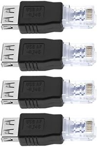 ECSiNG 4Pcs Ethernet to USB Adapter USB 2.0 Female to RJ45 Ethernet Adapter Connector USB Transfer Network Plug Adapter Accessories Black