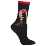 Hot Sox Women's Artist Series Crew Socks Hosiery, Red, Medium