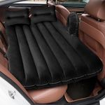 Premium Car Inflatable Bed with Pump & 2 Air Pillow|Quick Inflatable Back Seat Bed|Car Inflatable Mattress|Car Bed Mattress|Car Bed For Kids,Travel,Trip,Camping,Picnic,Pool &Beach|Universal Fit|Black: