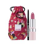 Avon Hydramatic Pink Lipstick Gift Set, Gift For Makeup Lovers, Defines and Contours, For Plumper Looking Lips, Cruelty Free