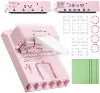 MUNBYN Multi Binding Machine, Mini Book Binding with 2 Detachable Heads(Disc & Square), Perfect for Home, School, Office​- DIY Small Book Binder for Notebooks, Calendars, Albums, Journals, Pink