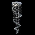 Ganesharter GA 5 Feet Height Modern Crystal Chandelier Made of Crystal and Glass Beads with LED Light for Hall, Hotel, Temple, Staircase Area, Room Decoration (G5)