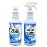 KINZUA ENVIRONMENTAL Urine B-Gone, Professional Enzyme Odor Eliminator & Pet Stain Remover, Human, Cat & Dog Urine Cleaner, Effective on Laundry, Carpets & More (947 ml (Pack of 2), Original)