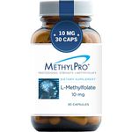 MethylPro 10mg L-Methylfolate (30 Capsules) - Professional Strength Active Methyl Folate, 1000 mcg 5-MTHF Supplement for Mood, Homocysteine Methylation Support, Non-GMO + Gluten-Free with No Fillers