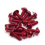 sourcingmap 15PCS M6 X 20mm Red Motorcycle License Plates Fairing Bolts Screws