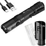 Nitecore MH10 v2 Rechargeable Flashlight, 1200 Lumen LED USB-C Fast Charging Side Switch Compact for EDC Pocket Carry with LumenTac Organizer