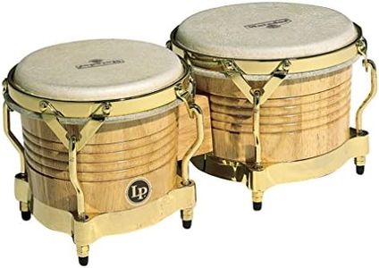 LP Matador M201-AW Wood Bongos (Natural, Gold)