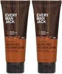 Every Man Jack Beard + Face Recovery Lotion - Moisturizes Relieves Dry Skin and Beard Itch - Light Aged Bourbon Scent - Made w/Naturally Derived Ingredients like Coconut Oil, and Witch Hazel - 3.2 oz (2 Pack)