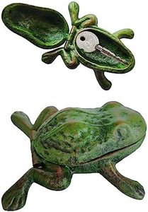 BSTGIFTS Iron Frog Key Hider - Hide a Key Outdoor - Outside Key Hider - Spare Key Holder, Garden Decoration Frog Statues