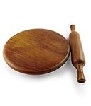 Wooden Chakla, Round Chapati Chakla, Perfect for Making Chappati at Home, Wooden Roti/Chapati Maker, Wood Rolling Board and Rolling Pin Set (Chakla Belan)