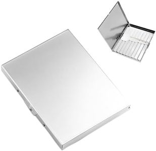 Stainless Steel Extra Slim Cigarette Case for 100mm and 84mm (Silver (Flat))