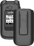 Nakedcellphone Case with Clip for Sonim XP3 Plus Flip Phone, Slim Hard Shell Cover and [Rotating/Ratchet] Belt Hip Holster Holder Combo for T-Mobile/Verizon XP3plus XP3900 - Black