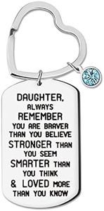 Inspirational Daughter Gifts from Mom Dad Always Remember You are Braver Than You Believe Keychain for Daughter in Law Gifts Christmas Birthday Gifts for Daughter