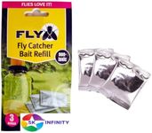 Fly Max Fly Catcher | Super Effective, Refillable, with Super Fly, and Flying Insect Attractant for Outdoor Use| Ready To Use | Poison Free (Three Refill Bait Pack)