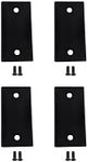 QCAA Stainless Steel Door Strike Filler Plate, 2-1/4" x 1-1/8", Matte Black, Made in Taiwan, 4 Pack