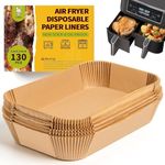 Katbite 130Pcs Air Fryer Liners, 8.6x5.5'' Rectangle Liners for Air Fryer Basket, Thick Air Fryer Parchment Paper Liners for Ninja Dual Air Fryer Foodi DZ201, DZ401, FG551 Sheets Liners