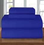 Elegant Comfort Luxury Premium Hotel Quality Microfiber 4-Piece Sheet Set - Wrinkle Resistant, All Around Elastic Fitted Sheet, Deep Pocket up to 16", Queen, Royal Blue