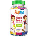 ActiKid Magic Beans 60x Mixed Fruit Flavour | Kids Vitamins | Kids Multivitamin | Childrens Vitamins | Blueberry | Red Berries | Tropical Twist | Gelatine Free | Immunity Booster| Vegan