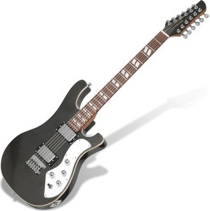 AKLOT Strayloom 12-String Electric Guitar: Humbucker Pickups, Okoume Neck, Jatoba Fingerboard, Fully Adjustable Hybrid Bridge, Electric Guitar Kit with Gig Bag, Classic Jangle & Chime (Carbon Drift)