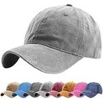 UMIPUBO Unisex Vintage Baseball Cap Adjustable Baseball Cap Outdoor Sports Solid Hats (Gray)