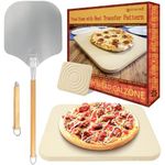 Pizza Stone and Peel Set | Pizza Stone for Oven and Grill 14X16inchs（35X40CM）| Pizza Stone for BBQ Pizza Oven | Baking Stone | Exclusive Patented Heat Conduction Technology.