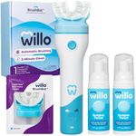 Willo BrushBot Kids U-Shaped Toothbrush Starter Kit - Automatic Toothbrush for Kids, 2 Minute Timer, App Connectivity, Soft Bristles, Rechargeable, Plaque Removal - Medium Bubble Dye-Free