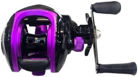 High Speed Baitcasting Reel for Sea Fishing, 18+1 Ball Bearings, 7.2:1 Gear Ratio, 10kg Max Drag, Lightweight Metal and Plastic Build, Aluminum Spool, Purple