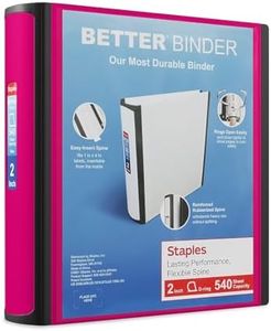 Staples 2-inch 3-Ring Better Binder, Pink, 2/Pack (ST55876-CCVS)