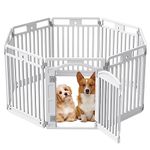 Gupamiga Pet Playpen for Dogs Heavy Plastic Puppy Exercise Pen Indoor Outdoor Small Pets Fence Puppies Folding Cage for Puppies and Small Dogs House Supplies Upgraded 31.5in (8 panels)