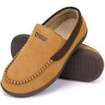 V.Step Mens Orthopedic Moccasin Slippers with Arch Support for Plantar Fasciitis Pain Relief Indoor Outdoor Anti Skid House Shoes Wide Comfy, Beige M10
