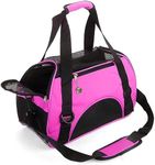 ZaneSun Cat Carrier,Soft-Sided Pet Travel Carrier for Cats,Dogs Puppy Comfort Portable Foldable Pet Bag Airline Approved (Small Rosered)