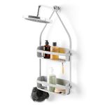 Umbra Flex Hanging Shower Caddy, Bathtub Shelf and Bathroom Organizer, Grey