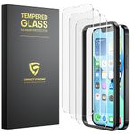 ImpactStrong Shatterproof Tempered Glass Screen Protector for iPhone 14 [Easy Installation Frame] [Bubble Free] [9H Hardness] [Full Coverage] Case Friendly for Apple 6.1 Inch - (3-Pack) Transparent