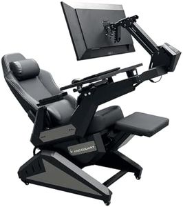 KING COCKPIT Zero-Gravity Reclining Chair for PC Gaming, Sim Racing &Home Office, Workstation with Electrically Adjustable Monitor Distance,Adjustable Keyboard Tray&Cup Holder-Black
