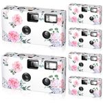 Treela 6 Pack of Disposable Camera for Wedding Bulk Bachelorette Single Use Flash 35mm Camera for Birthday Concert Travel Anniversary Party Supply Favor Vacation Gift(White, Pink, Flower)