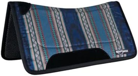 Reinsman Square Contour Trail Pad with Breathable Non-Slip Tacky Too Bottom - Durable Shock-Absorbing Stain & UV Resistant Horse Saddle Pad with Spine Relief Channel - 30" L x 30" D, Corral Navy