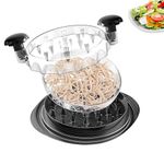 Chicken Shredder, Visible Meat Shredders with Separate Plate, Ergonomic Handle Dishwasher Safe Design,Large Chicken Shredder Tool Twist Machine,Non-Slip Base Heat Resistant and BPA Free(Black)