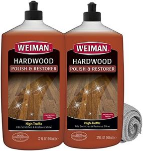 Weiman Wood Floor Polish and Restorer 32 Oz 3PC Bundle - High-Traffic Hardwood Floor, Natural Shine, Removes Scratches, Leaves Protective Layer