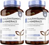 Multivitamins & Minerals (2 Packs of 365) - 730 Vegan Multivitamin Tablets - 2 Year Supply - Multivitamin Tablets for Men & Women with 26 Essential Active Vitamins & Minerals - Made in UK by Nutravita