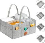 KeaBabies Diaper Caddy Organizer - Baby Organizer for Nursery, Car Storage Organizer, Baby Gift Basket, Changing Table Organizer, Portable Diaper Organizer Caddy for Girls, Boys (Classic Gray)