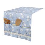 HOKIPO Fridge Cover Top with Pockets, 130 x 55 cm, Blue