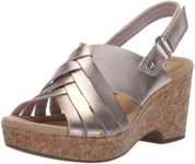Clarks Women's Giselle Ivy Wedge Sandal, Rose Gold Lea, 6 UK