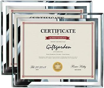 Giftgarden 8.5x11 Glass Frame Set of 2, Clear 8.5 x 11 Picture Frames for Certificate Document Award Tabletop Display