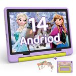 HotLight Kids Tablet 10 inch Android 14 Octa-Core, 8GB RAM+64GB ROM, 1280 * 800 IPS, 5MP+8MP Dual Camera, 5000mAh, Parental Control, WiFi 6/BT 5.3, Pre-Intalled KIDOZ, Protective Case(Purple)